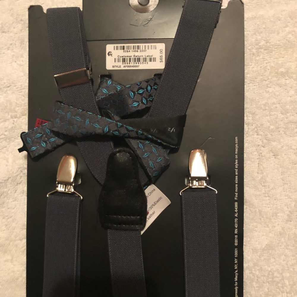 Alfani  bow tie and suspenders